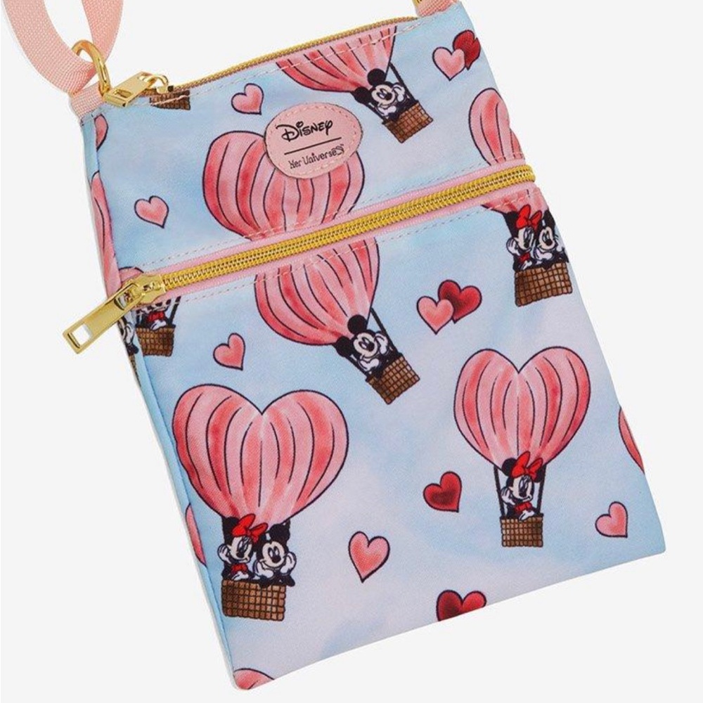 Her Universe Disney Mickey & Minnie
Mouse Heart Balloon Passport Crossbo…